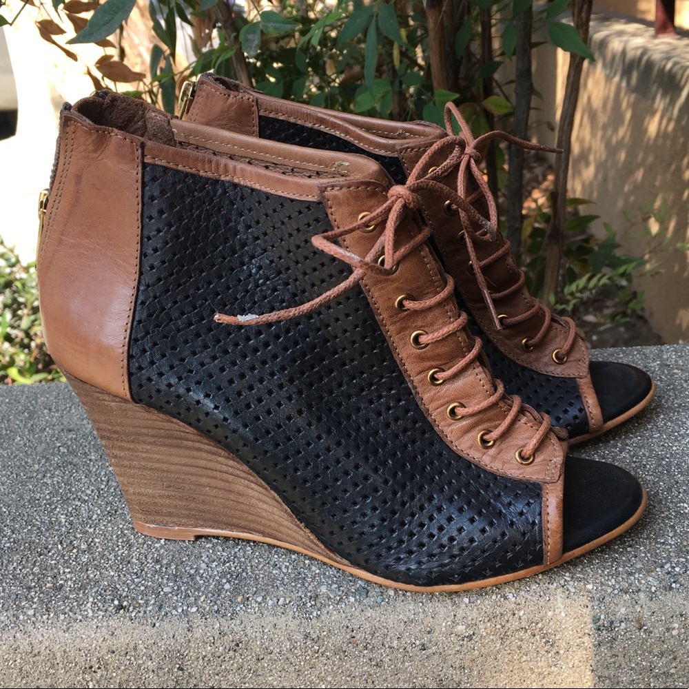 Anthropologie lace up wedges